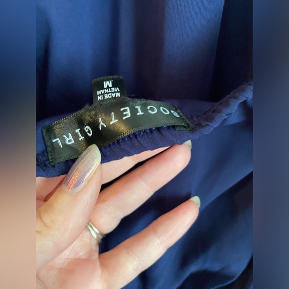 Society Girl NWT M Navy Romper - Picture 6 of 8